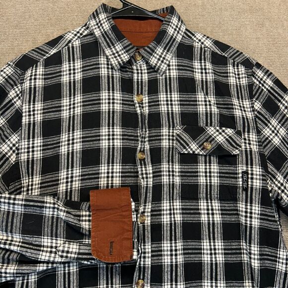 Yee-Yee Flannel Shirt Men's Medium Gray Plaid Long Sleeve Button Up 100% Cotton - Picture 1 of 10
